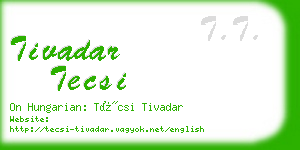 tivadar tecsi business card